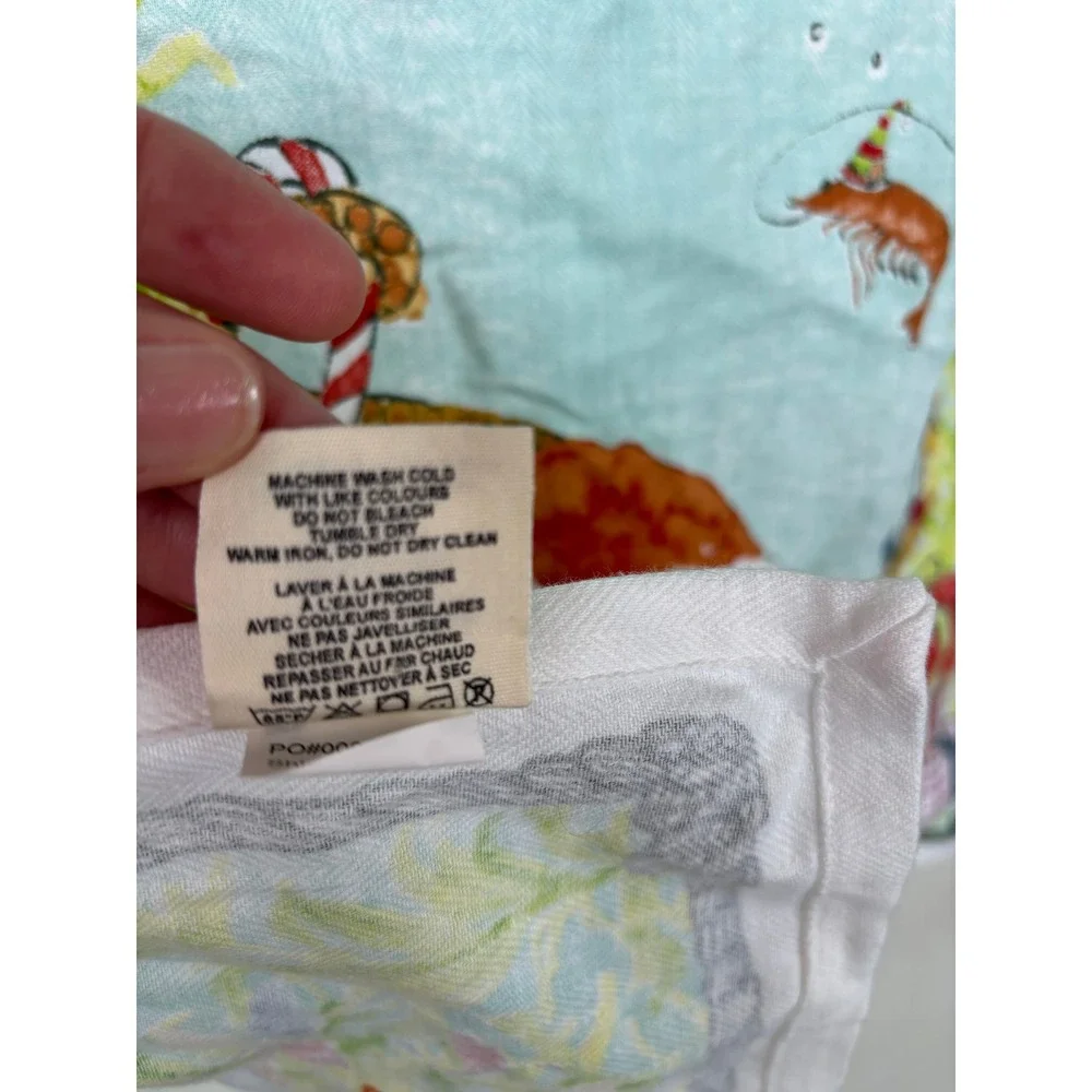 Anthropologie Christmas Octopus Tea Towel Coastal Holiday Hand Towel Cotton